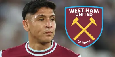 Edson Álvarez junto al escudo de West Ham / FOTO BOLAVIP