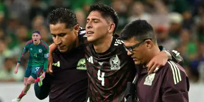 Edson Álvarez saliendo del México vs Jamaica. Foto: Récord