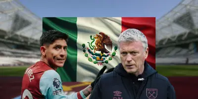 Edson Álvarez se lamenta una acción de juego durante un partido de la Premier League con el West Ham