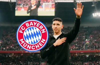 Edson Álvarez y escudo del FC Bayern Múnich/Foto El Siglo de Coahuila.