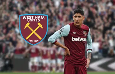 Edson Álvarez y logo del West Ham/ Foto Peacecomission.