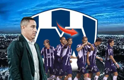 Efraín Juárez, jugadores de Rayados y flecha roja/Foto Soy Fútbol.