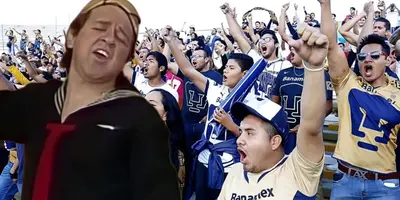 El tercer mundo duele, aficionados de Pumas bautizan con cerveza a un niño.