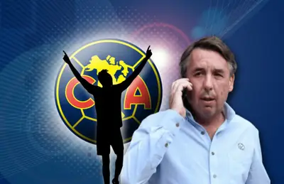 Emilio Azcárraga con teléfono y silueta de jugador celebrando/Foto Clipart Library.