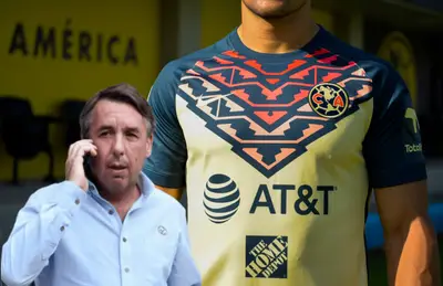 Emilio Azcárraga en llamada y futbolista del América/ Foto Integradabnu.
