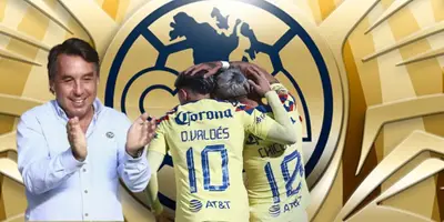 Emilio Azcárraga junto a futbolista del América / FOTO MARCA