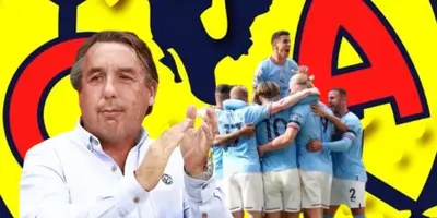 Emilio Azcárraga junto a futbolistas del Manchester City / FOTO POSTA DEPORTES