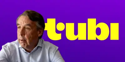 Emilio Azcárraga junto al logo de Tubi / FOTO PERFIL