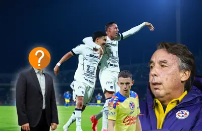 Emilio Azcárraga observando, Álvaro Fidalgo y hombre en traje/ Foto Pumas.