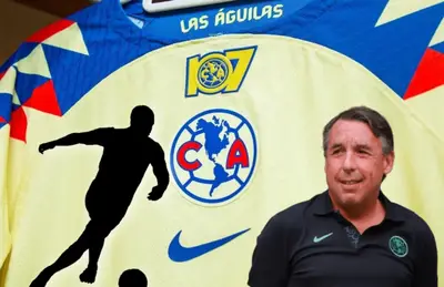 Emilio Azcárraga sonriendo y silueta de jugador./Foto Osteria Caserma