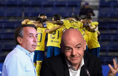 Emilio Azcárraga y Gianni Infantino/Foto TV Azteca.