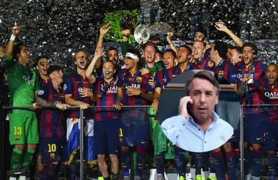 Emilio Azcárraga y jugadores del Fútbol Club Barcelona/Foto Goal.