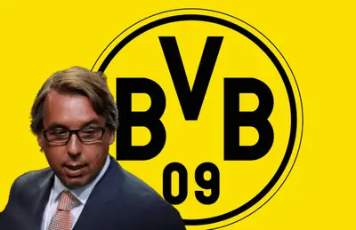Emilio Azcárraga y logo del Borussia Dortmund/Foto Vecteezy.