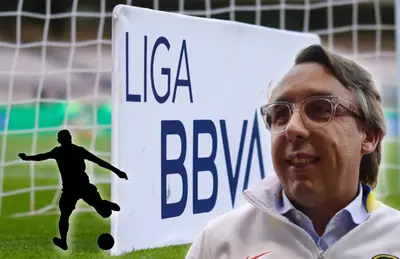 Emilio Azcárraga y silueta de jugador/ Foto Futbol Total.