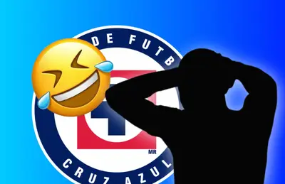 Emoji riendo, silueta de Moisés Vieira y escudo de Cruz Azul/ Foto Liga MX Brasil.