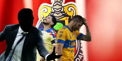 Entrenador incógnito junto a Henry Martín y André Gignac / FOTO TUDN