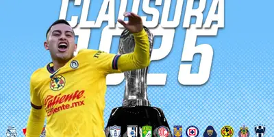 Erick Sánchez junto a escudos de la Liga MX / FOTO EXCÉLSIOR