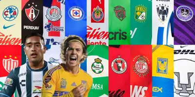 Erick Sánchez y Sebastián Córdova junto a escudos de la Liga MX / FOTO INSTAGRAM