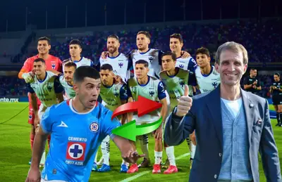Erik Lira y jugadores de Monterrey/ Foto Soy Rayado.