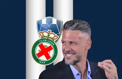 Escudo de León tachado y Martín Demichelis riendo/Foto Flickr.