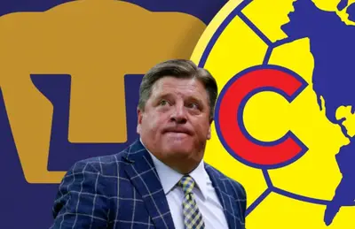 Escudos de América, Pumas y Miguel Herrera/ Foto López Dóriga Digital.