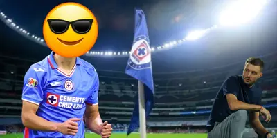 Estadio Azteca de fondo, con banderín de Cruz Azul. Foto tomada de Bolavip