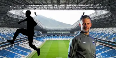 Estadio BBVA de fondo, tomado de Infobae, con Demichelis al frente