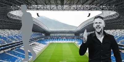 Estadio BBVA tomado de Sports Judge, con Demichelis al frente