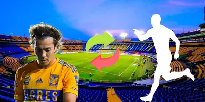 Estadio de Tigres de fondo, tomado de Wikipedia, con Córdova al frente