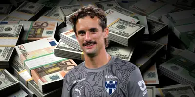 Fondo de billetes tomado de Canva, con Cortizo al frente