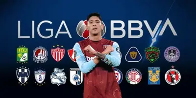 Fondo de equipos de Liga MX, tomado de Reforma, con Edson al frente.