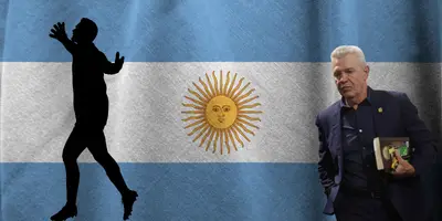 Fondo tomado de Canva, con Aguirre al frente