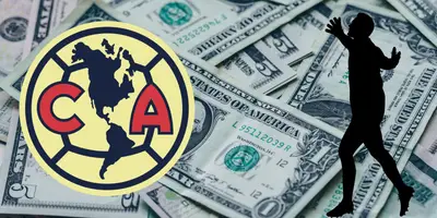 Fondo tomado de Canva, con escudo del América