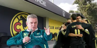 Fondo tomado de Erick Navar, con Aguirre y jugadores al frente