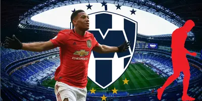 Fondo tomado de Mediotiempo, con Martial al frente y escudo de Rayados