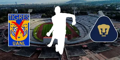 Fondo tomado de Wikipedia, con escudo de Tigres y Pumas