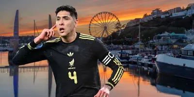 Foto de Inglaterra de fondo, tomada de Canva, con Edson al frente