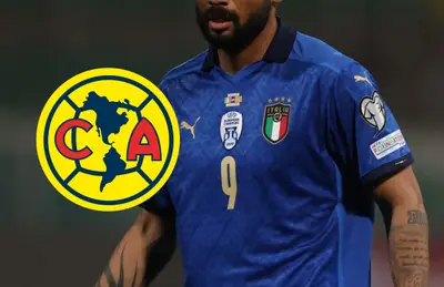 Futbolista de la Selección Italiana y escudo del América/Foto SNAI Sportnews.