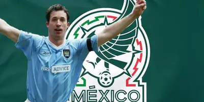 Futbolista del Manchester City junto al escudo del Tri / FOTO FACEBOOK