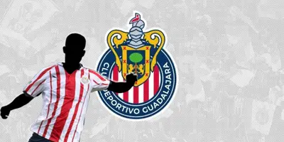 Futbolista incógnito de Chivas junto al escudo del Rebaño / FOTO MARCA
