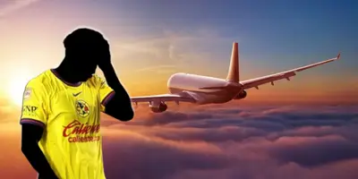 Futbolista incógnito del América junto a avión / FOTO TV AZTECA