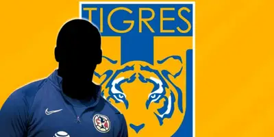 Futbolista incógnito del América junto al escudo de Tigres / FOTO INSTAGRAM