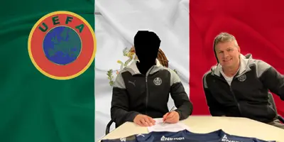 Futbolista incógnito firmando contrato de fútbol / FOTO X