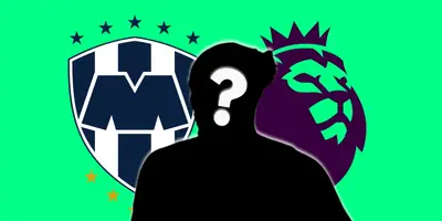 Futbolista incógnito junto al escudo de Rayados / FOTO TRANSFERMARKT