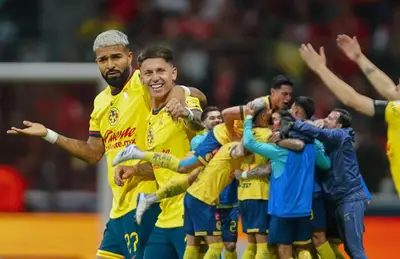 Futbolistas de las Águilas celebrando/ Foto Club América.