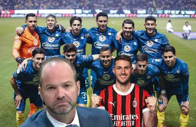 Futbolistas del América, Luis García y Santiago Giménez/Foto Mexsport.