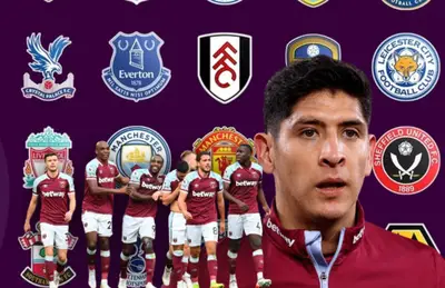 Futbolistas del West Ham y Edson Álvarez/ Foto Retro Football.