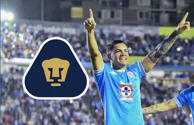 Gabriel Fernández y escudo de Pumas/ Foto Adrián Macías.