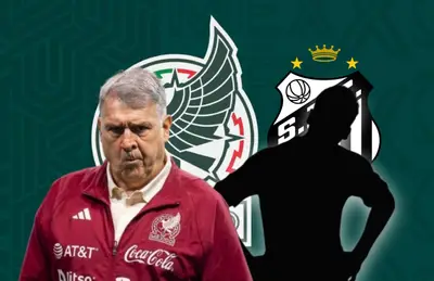 Gerardo Martino y silueta de futbolista/Foto TV Azteca.