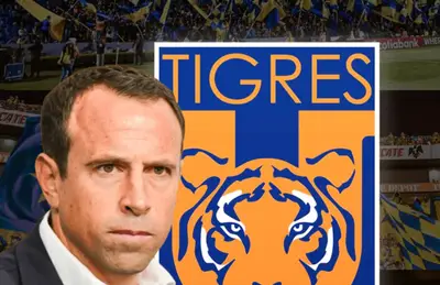 Gerardo Torrado y escudo de Tigres/Foto Oferten Oferten.